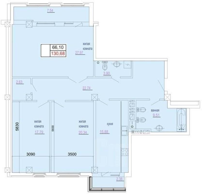 Продаж 3 кімнатної квартири 132 кв. м, Банний пров. 1