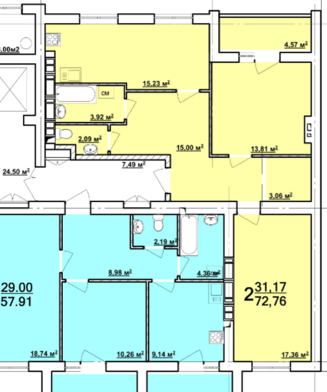 Sale 2 bedroom-(s) apartment 73 sq. m., Lva Landau Avenue (50-richchya SRSR Avenue)