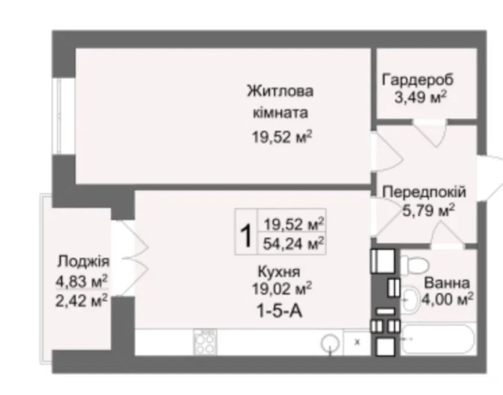 Sale 1 bedroom-(s) apartment 54 sq. m., Shevchenka Street 334