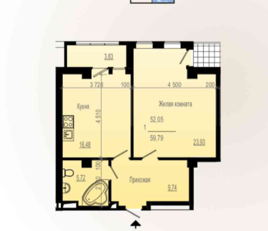 Sale 2 bedroom-(s) apartment 60 sq. m., Sukhumska Street 117