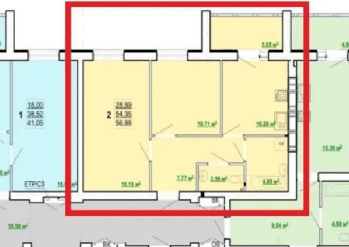 Sale 2 bedroom-(s) apartment 57 sq. m., Peremohy Avenue 86