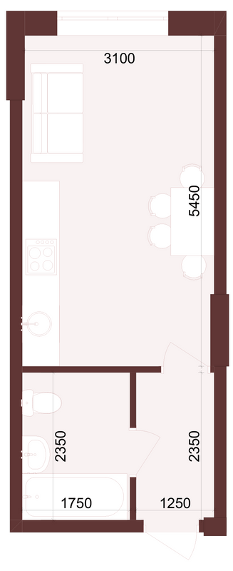 Sale 1 bedroom-(s) apartment 23 sq. m., Klochkivska Street 148а