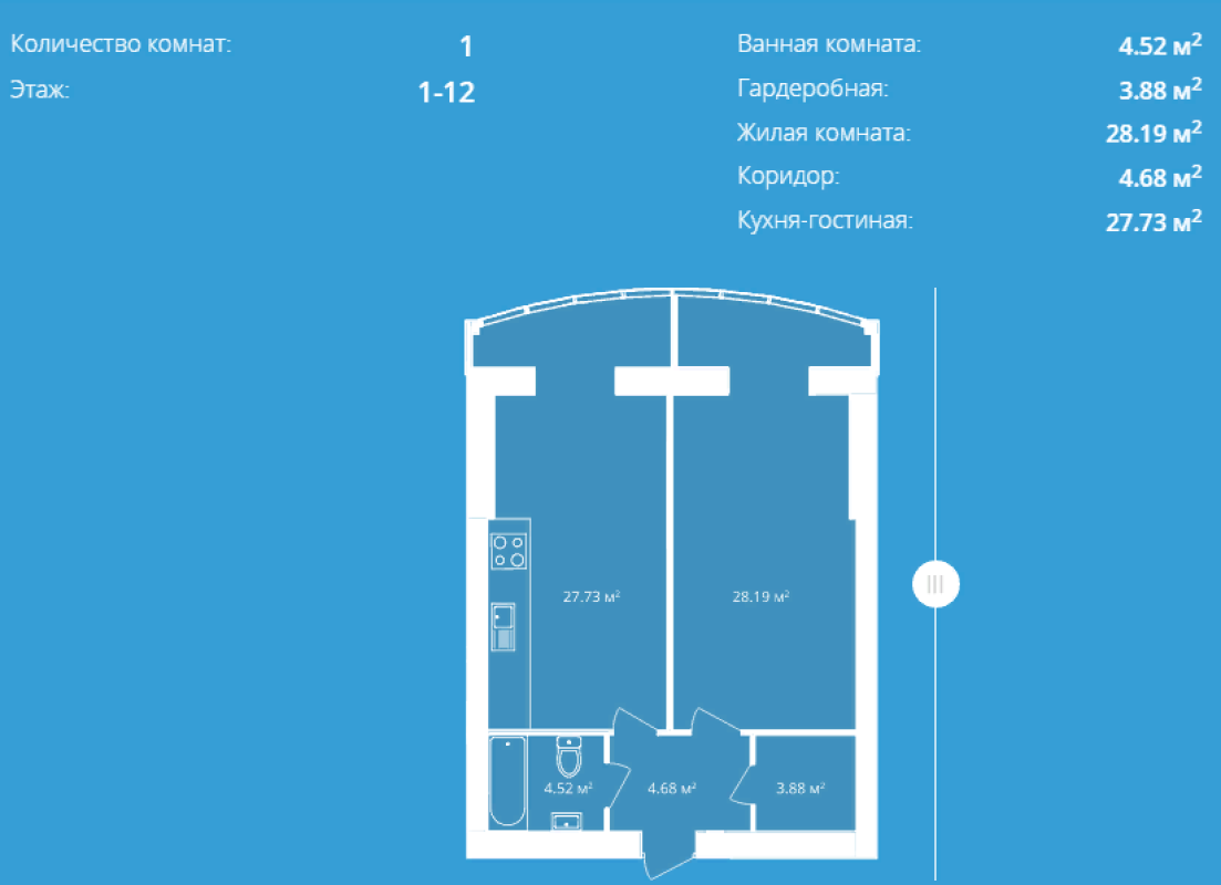 Sale 1 bedroom-(s) apartment 60 sq. m., Myrna Street 19