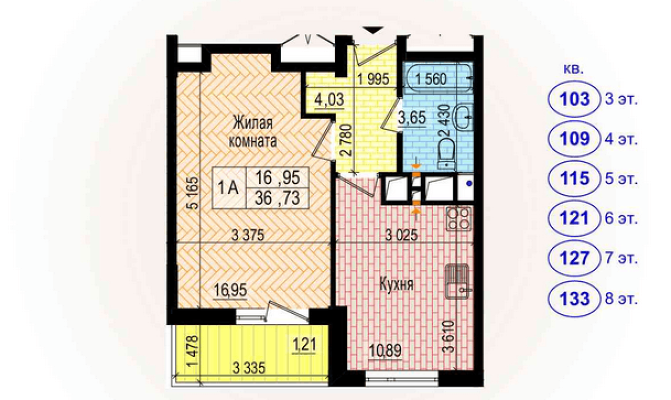 Sale 1 bedroom-(s) apartment 37 sq. m., Petra Hryhorenka Avenue (Marshala Zhukova Avenue) 2