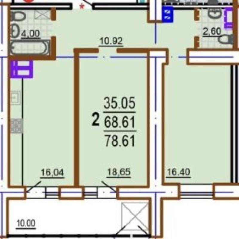 Sale 2 bedroom-(s) apartment 79 sq. m., Shekspira Lane