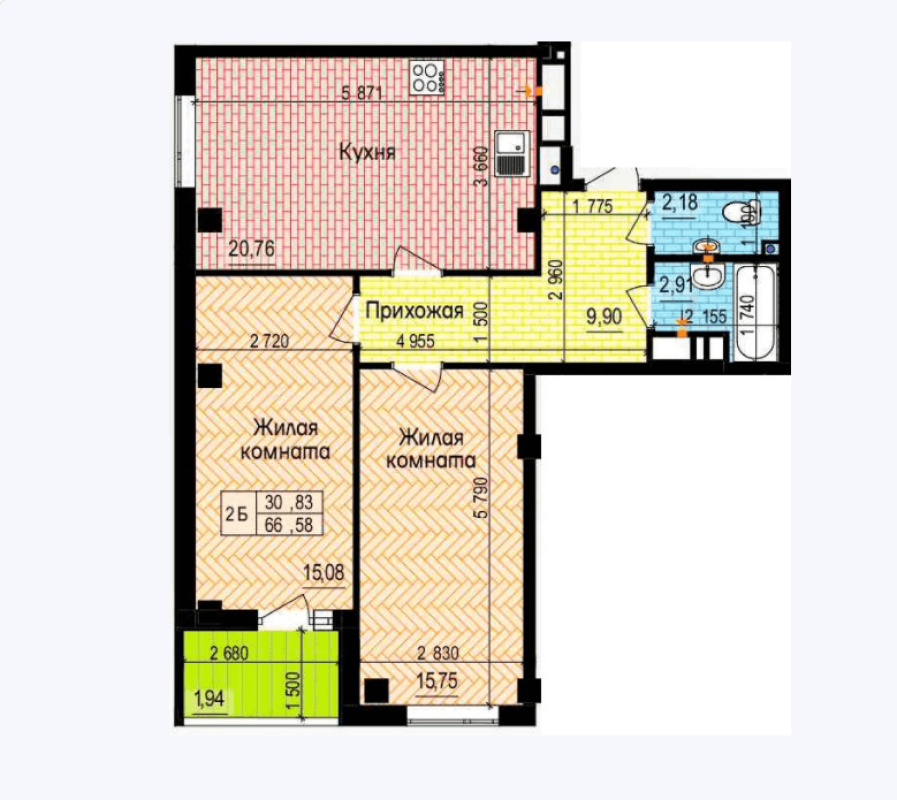 Sale 2 bedroom-(s) apartment 65 sq. m., Heroiv Kharkova Avenue (Moskovskyi Avenue)
