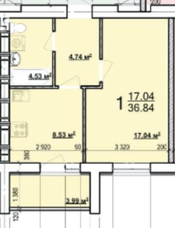 Sale 1 bedroom-(s) apartment 37 sq. m., Myru Street 11а