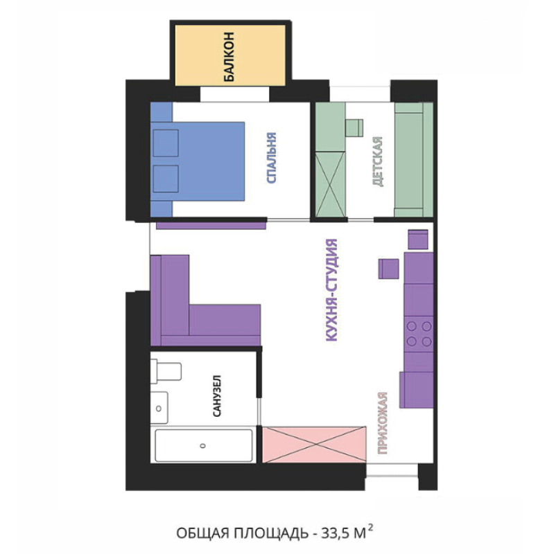 Sale 2 bedroom-(s) apartment 35 sq. m., Vesela Street 22