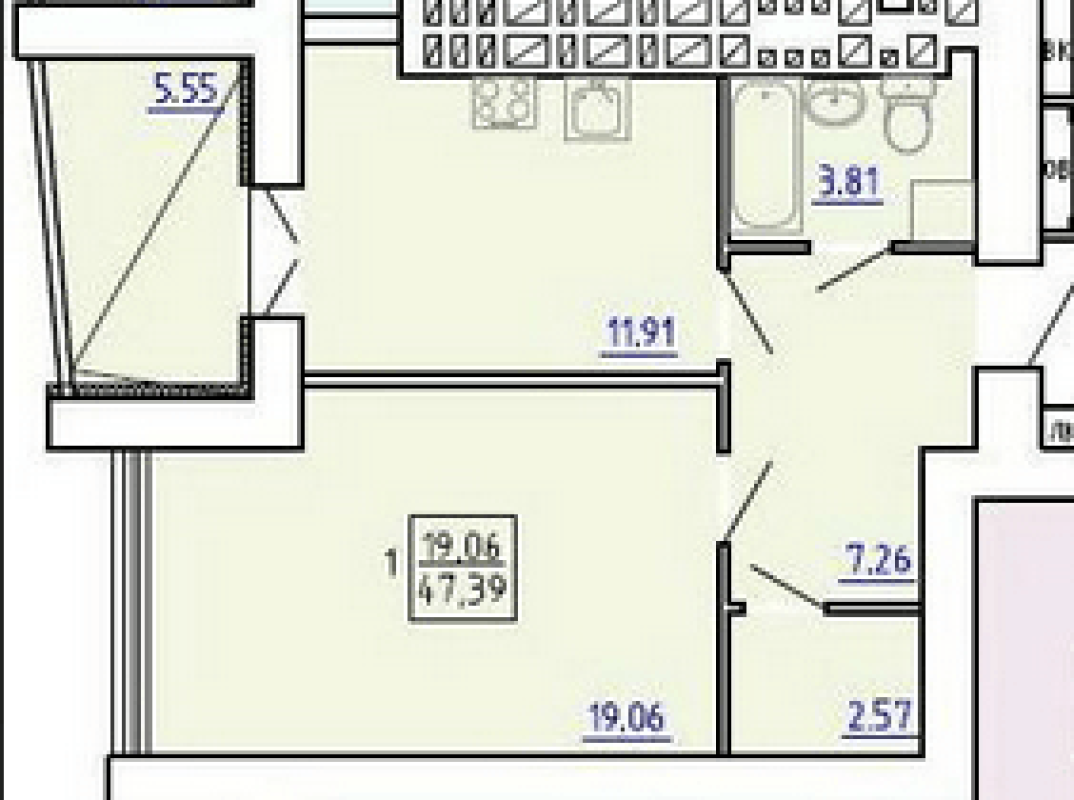Sale 1 bedroom-(s) apartment 48 sq. m., Abramivska Street