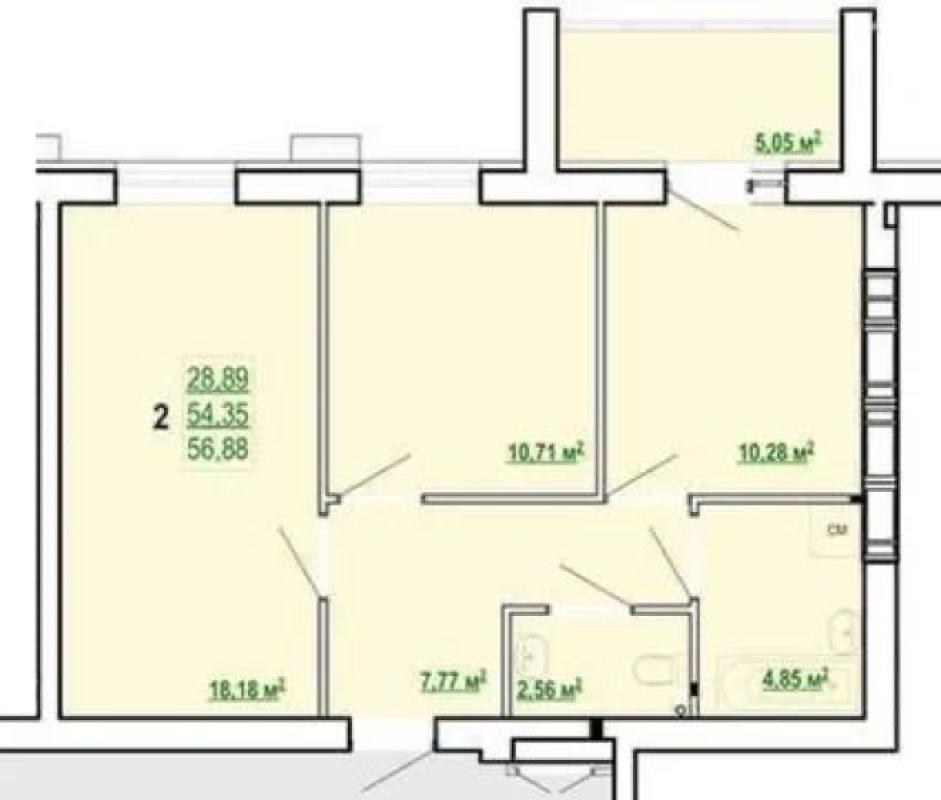 Sale 2 bedroom-(s) apartment 57 sq. m., Poltavsky Shlyakh Street 184