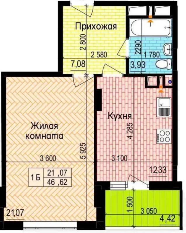 Продаж 1 кімнатної квартири 37 кв. м, Героїв Харкова просп.