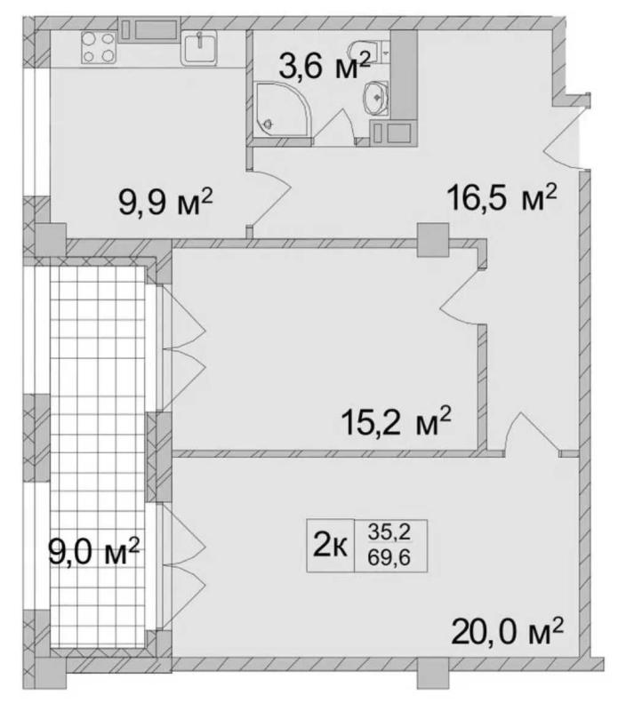 Sale 2 bedroom-(s) apartment 76 sq. m., Svobody Street 36