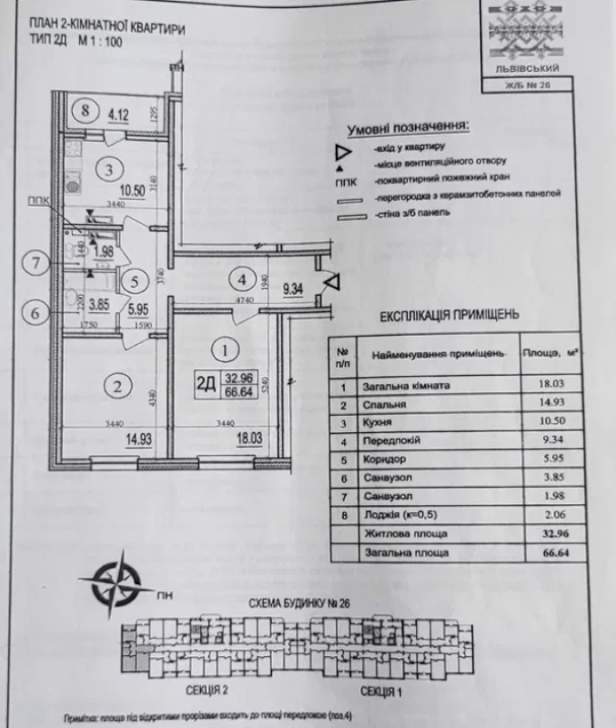 Продаж 2 кімнатної квартири 67 кв. м, Софії Русової вул. 7