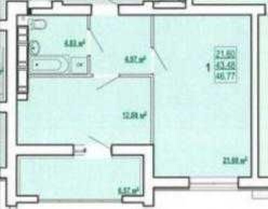 Sale 1 bedroom-(s) apartment 47 sq. m., Poltavsky Shlyakh Street 184