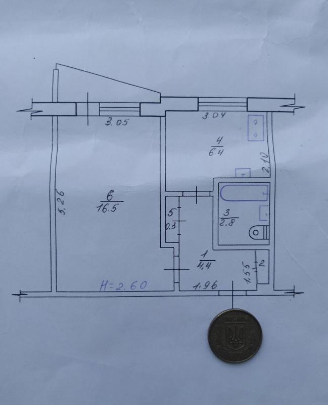 Sale 1 bedroom-(s) apartment 32 sq. m., Valentynivska street 41