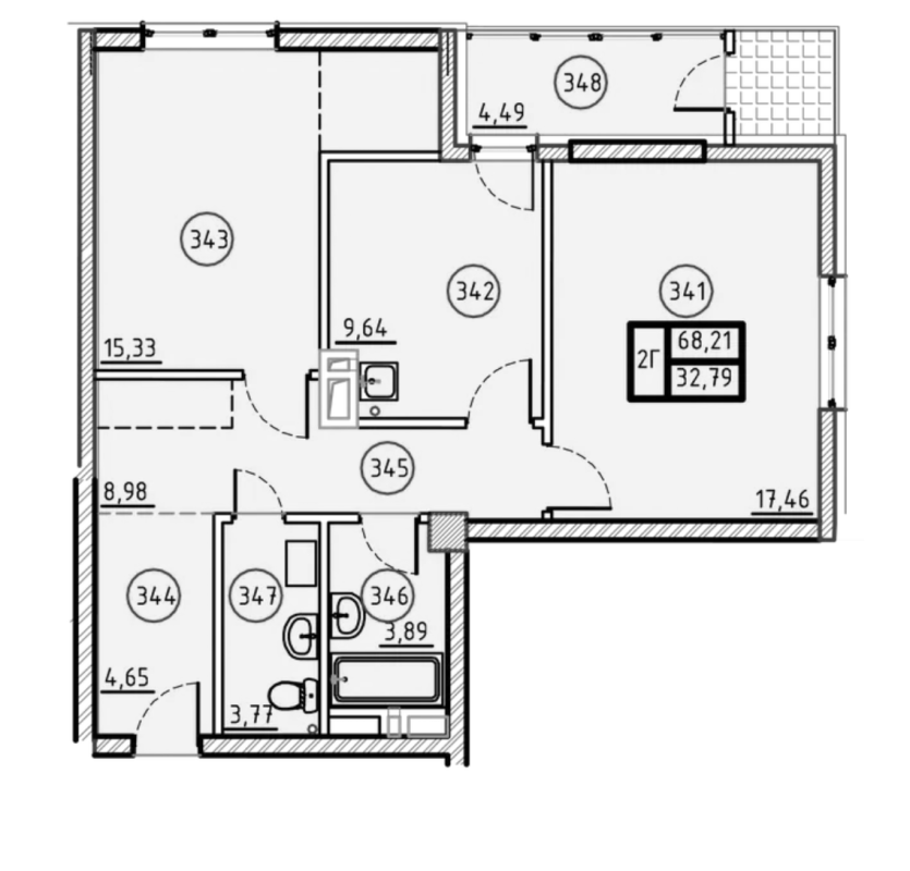 Sale 2 bedroom-(s) apartment 69 sq. m., Minska Street 50
