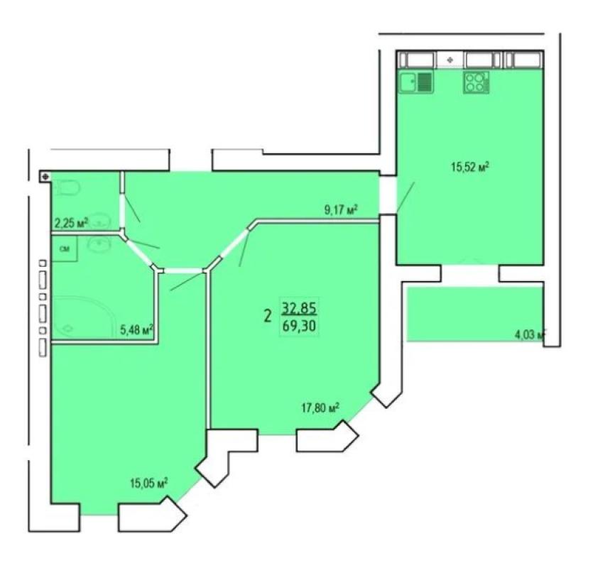 Sale 2 bedroom-(s) apartment 70 sq. m., Profesorska Street 16