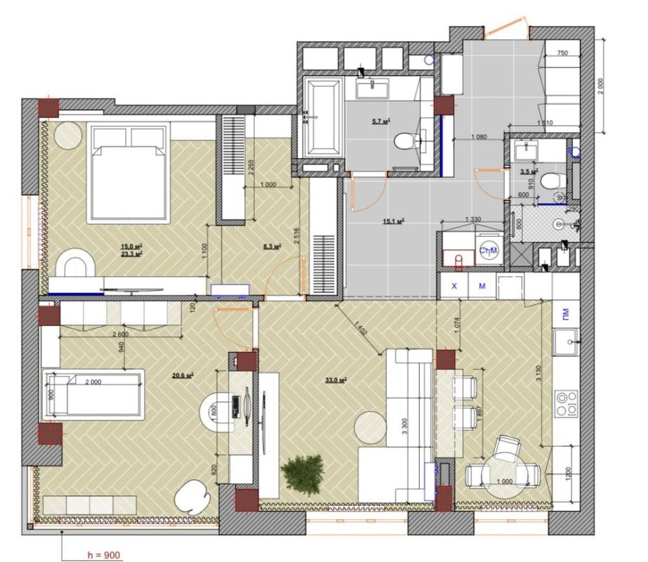 Sale 3 bedroom-(s) apartment 93 sq. m., Heroiv Kharkova Avenue (Moskovskyi Avenue)