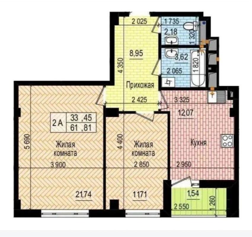 Sale 2 bedroom-(s) apartment 61 sq. m., Petra Hryhorenka Avenue (Marshala Zhukova Avenue) 2