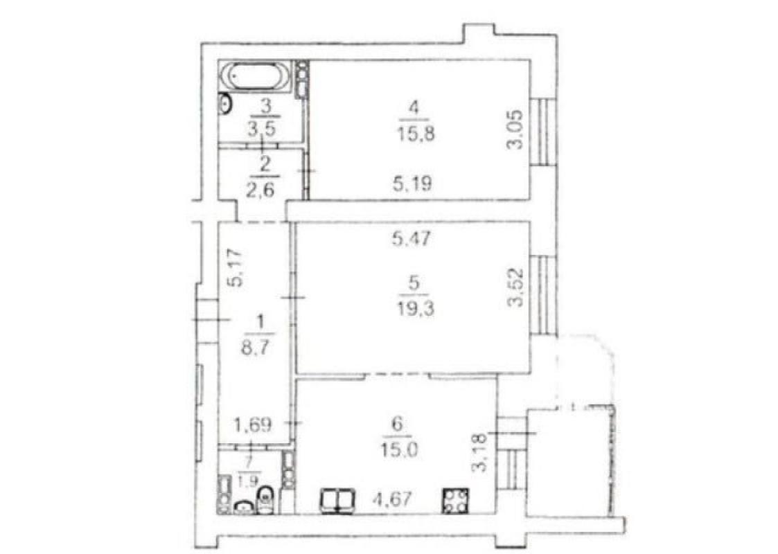 Long term rent 2 bedroom-(s) apartment Kharkivske Road 58б