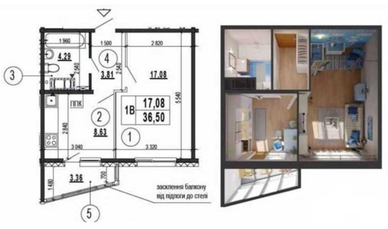 Sale 1 bedroom-(s) apartment 36 sq. m., Sofii Rusovoi Street 7