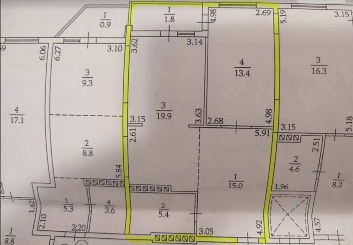 Продажа 1 комнатной квартиры 56 кв. м, Киевская ул. 3