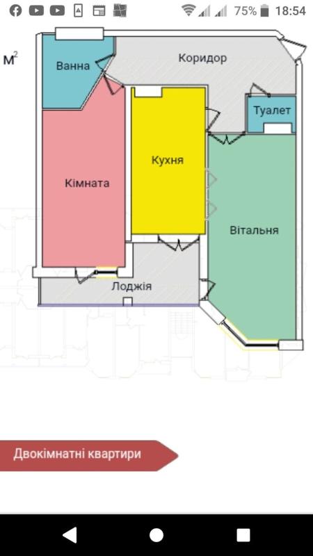 Продаж 2 кімнатної квартири 77 кв. м, Київська вул. 9