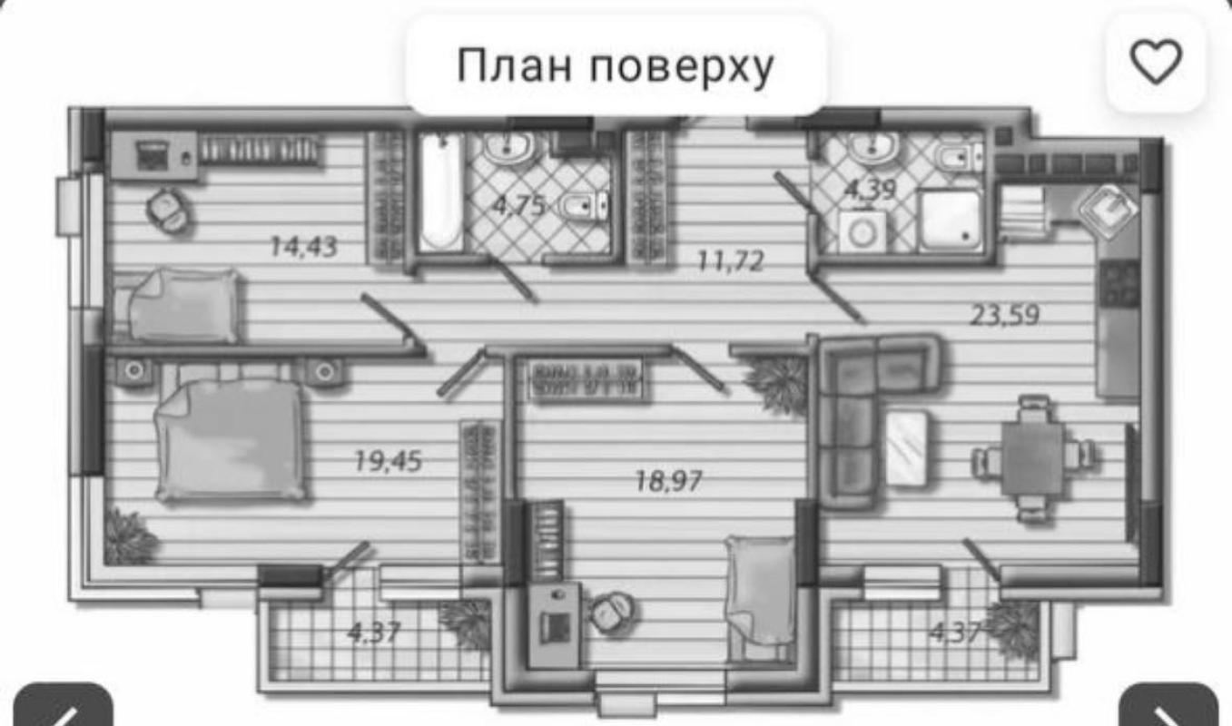 Продаж 3 кімнатної квартири 106 кв. м, Джона Маккейна вул. (Івана Кудрі) 1б