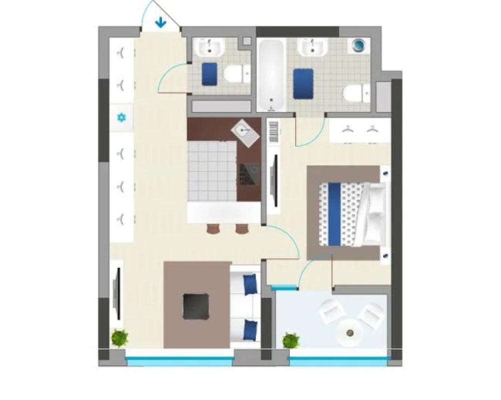 Sale 1 bedroom-(s) apartment 49 sq. m., Zarichna Street