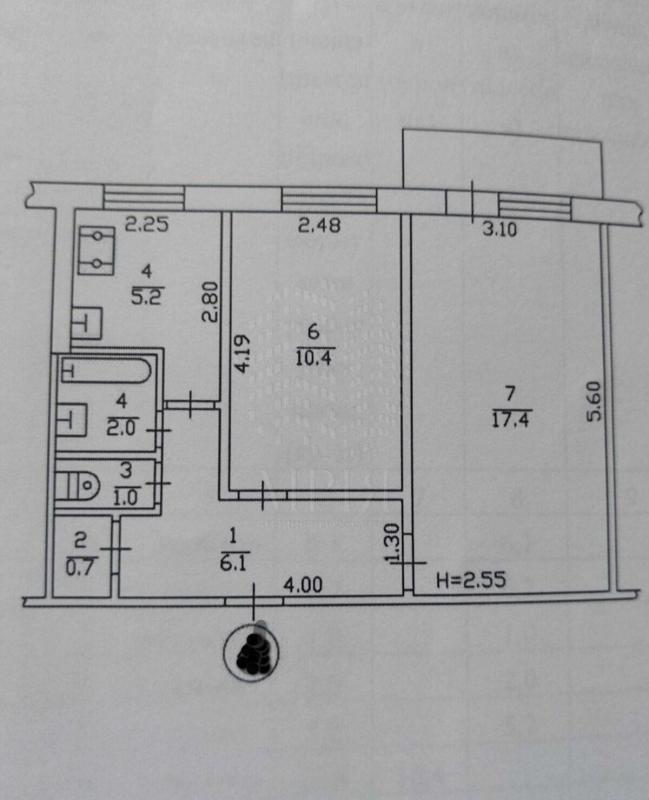 Sale 2 bedroom-(s) apartment 43 sq. m., Heroiv Pratsi Street 33а