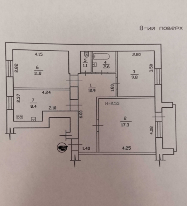 Sale 3 bedroom-(s) apartment 63 sq. m., Krasnodarska Street 171г