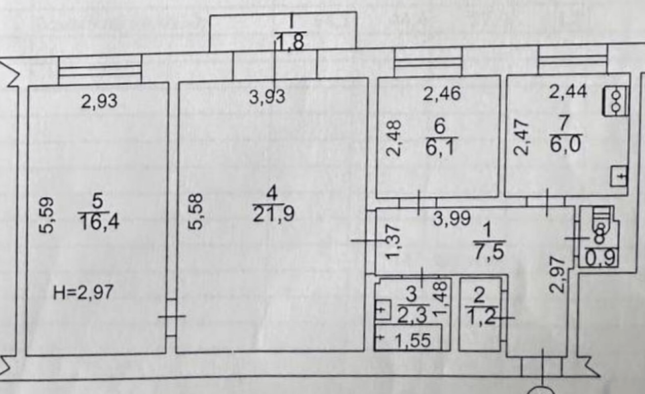 Sale 3 bedroom-(s) apartment 64 sq. m., Ally Horskoi Lane (Cheslava Belinskoho Lane) 10