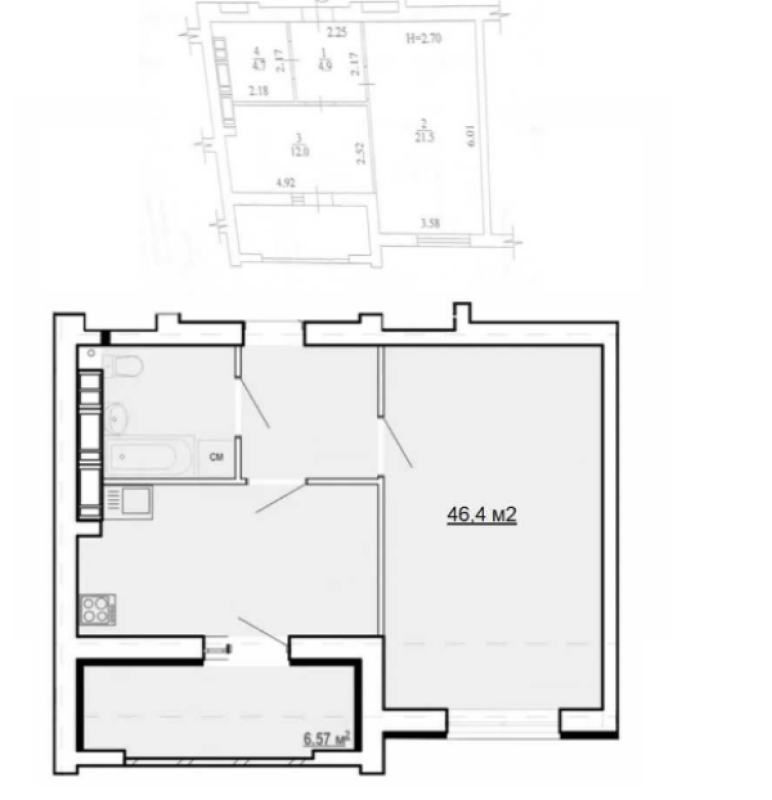 Sale 1 bedroom-(s) apartment 46 sq. m., Peremohy Avenue 86