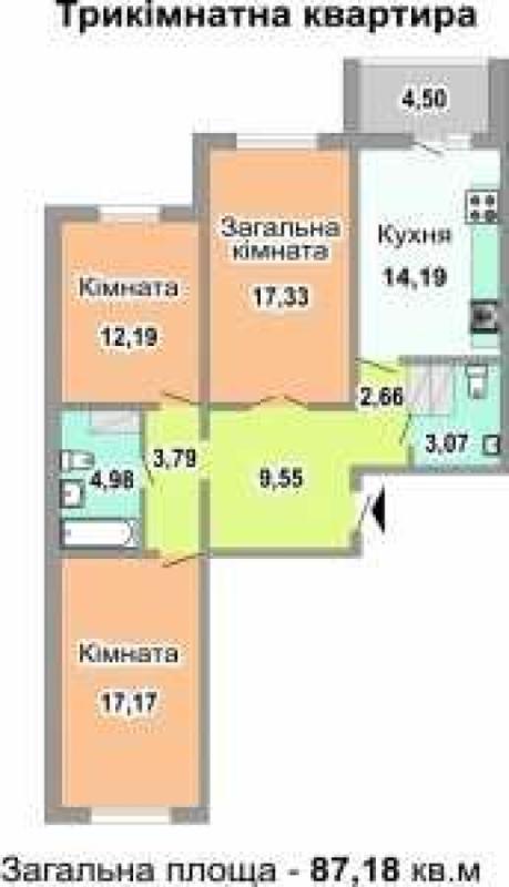 Long term rent 3 bedroom-(s) apartment Urlivska Street 20