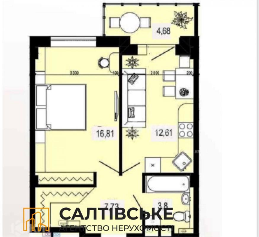 Sale 1 bedroom-(s) apartment 44 sq. m., Hvardiytsiv-Shyronintsiv Street 70б