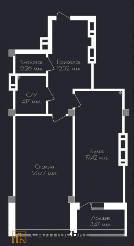 Sale 1 bedroom-(s) apartment 65 sq. m., Valentynivska street 15а