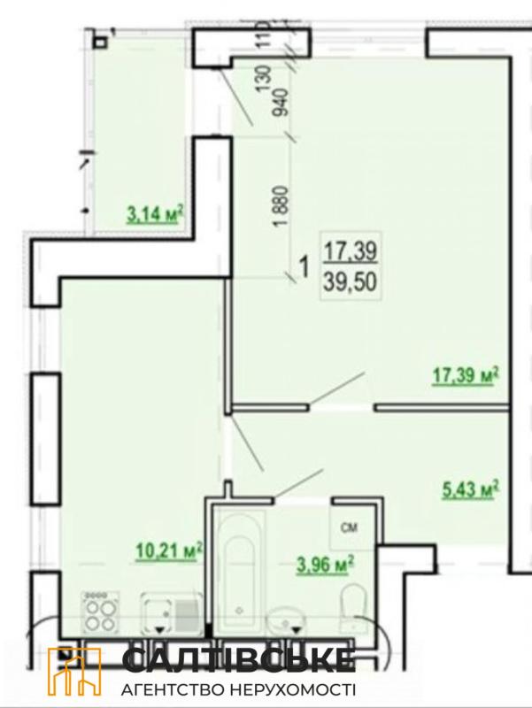 Sale 1 bedroom-(s) apartment 40 sq. m., Shevchenka Street