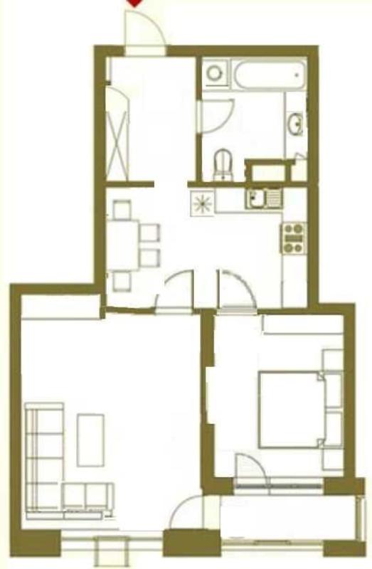 Long term rent 2 bedroom-(s) apartment Saksahanskoho Street 37