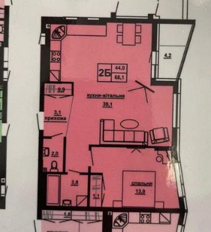 Sale 2 bedroom-(s) apartment 68 sq. m., Yuliana Opilskoho Street 12
