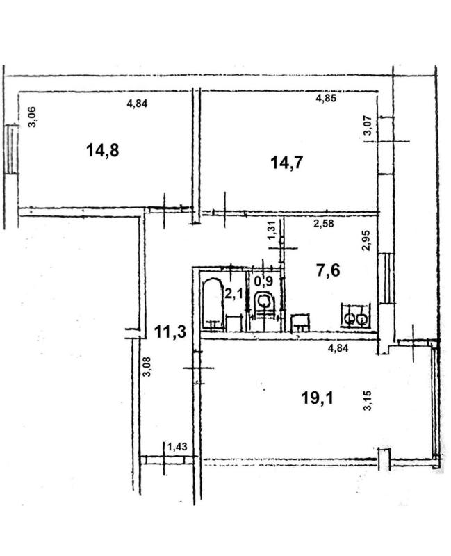 Sale 3 bedroom-(s) apartment 72 sq. m., Akademika Schuseva Street 36