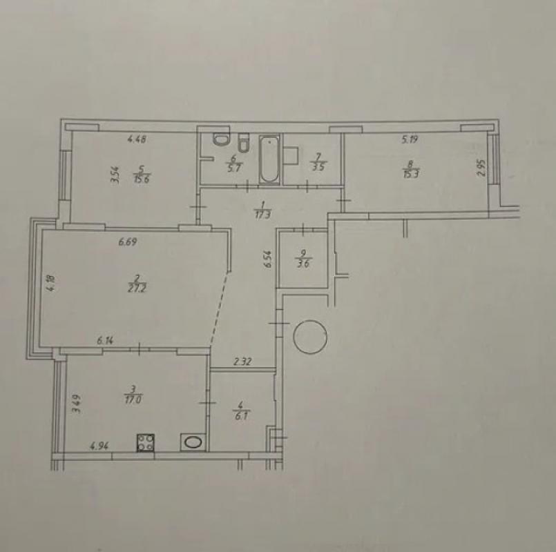 Long term rent 4 bedroom-(s) apartment Dniprovska Embarkment 14