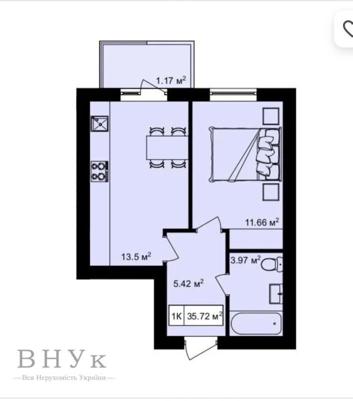 Sale 1 bedroom-(s) apartment 38 sq. m., Shpytalna Street 6