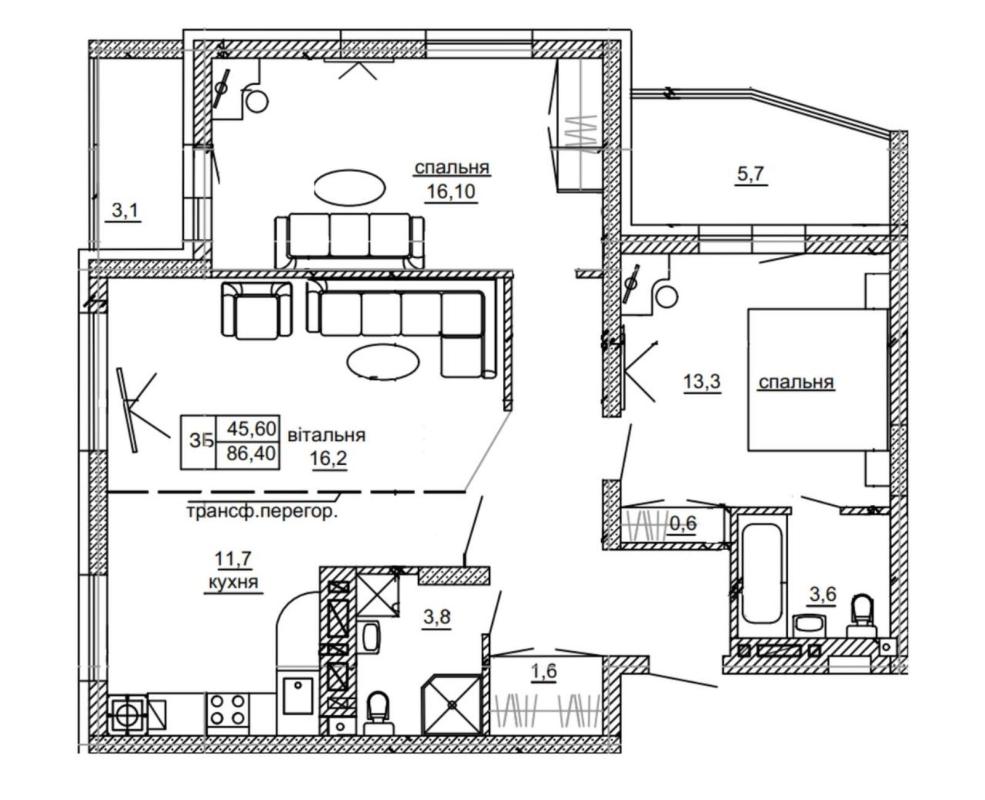 Продаж 3 кімнатної квартири 89.6 кв. м, Микулинецька вул. 116