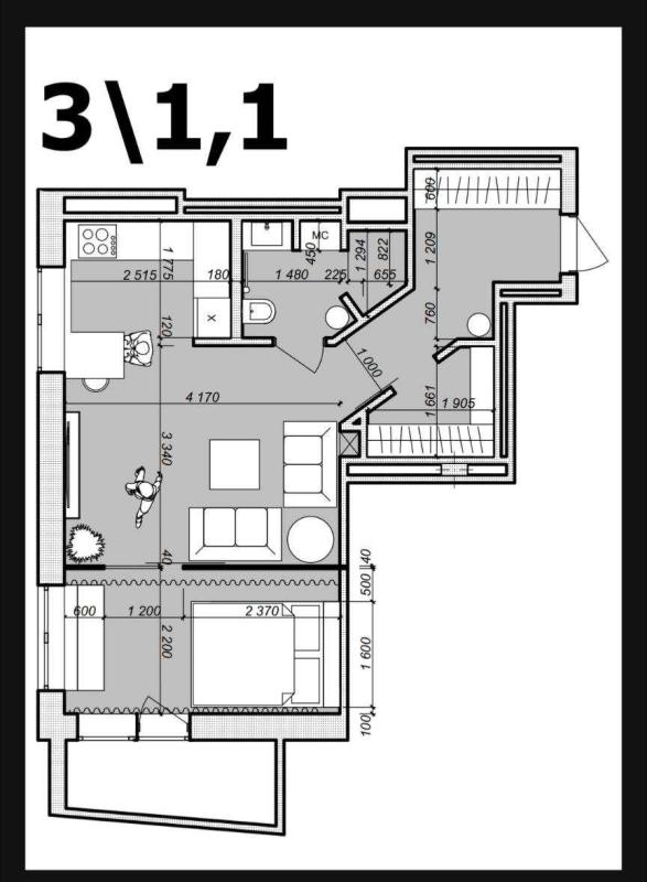 Sale 1 bedroom-(s) apartment 45 sq. m., Zahorivska Street (Bahhovutivska Street) 1г