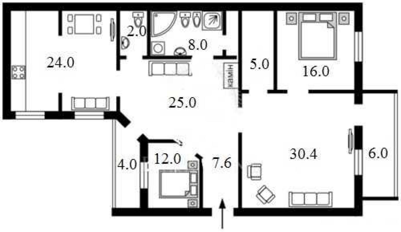 Долгосрочная аренда 3 комнатной квартиры Шота Руставели ул. 34