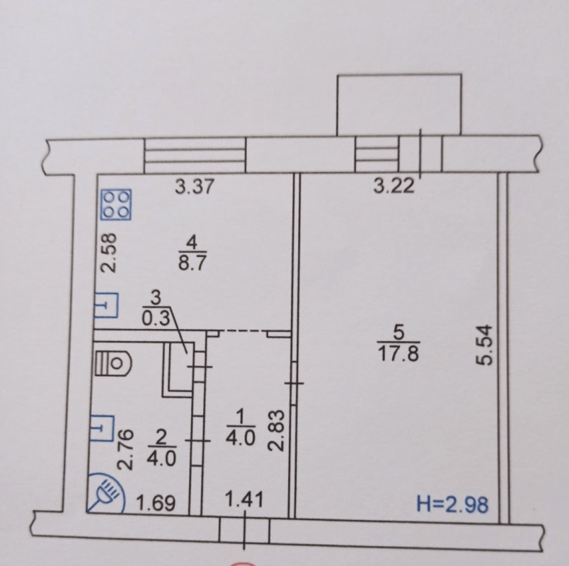 Long term rent 1 bedroom-(s) apartment Danylevskoho Street 27