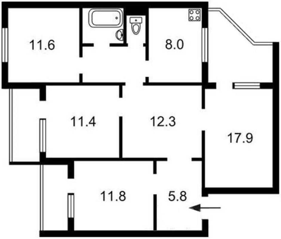 Sale 4 bedroom-(s) apartment 95 sq. m., Revutskoho Street 11в
