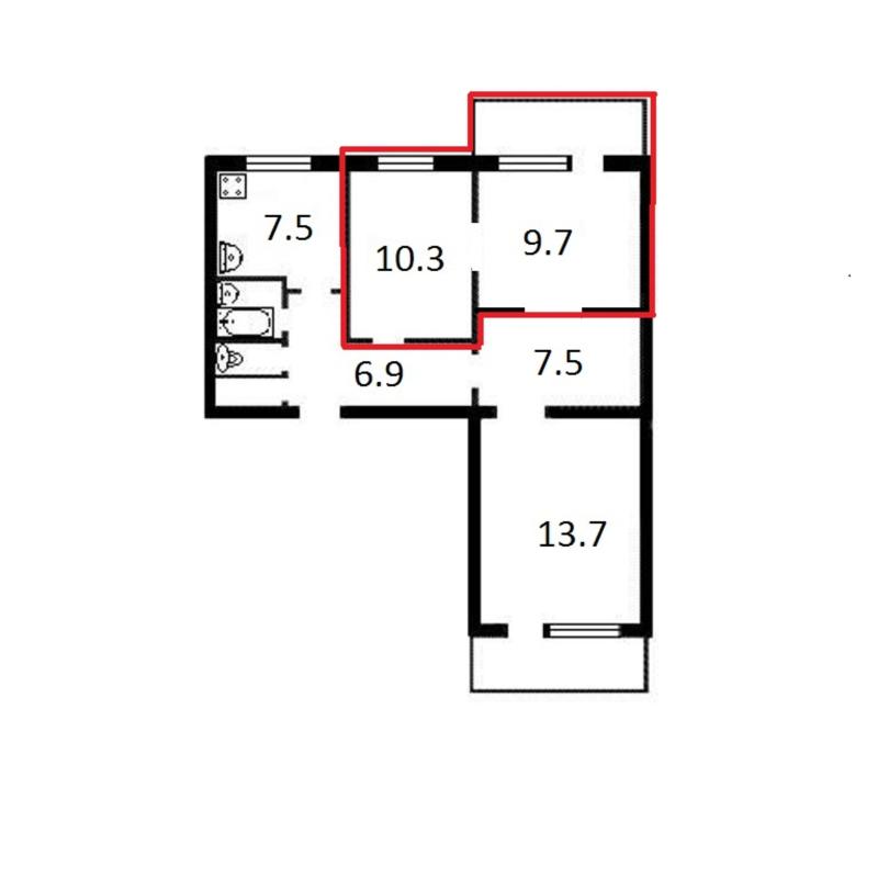 Sale 2 bedroom-(s) apartment 32 sq. m., Mykoly Kybalchycha Street 19