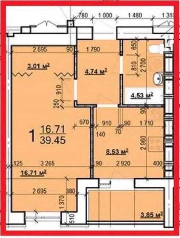 Продаж 1 кімнатної квартири 39 кв. м, Героїв Харкова просп.