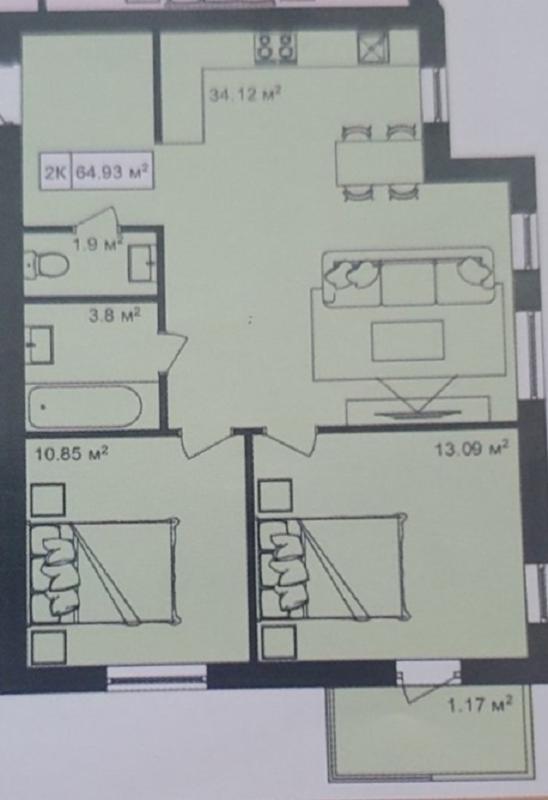 Продажа 2 комнатной квартиры 70 кв. м, Госпитальная ул. 5